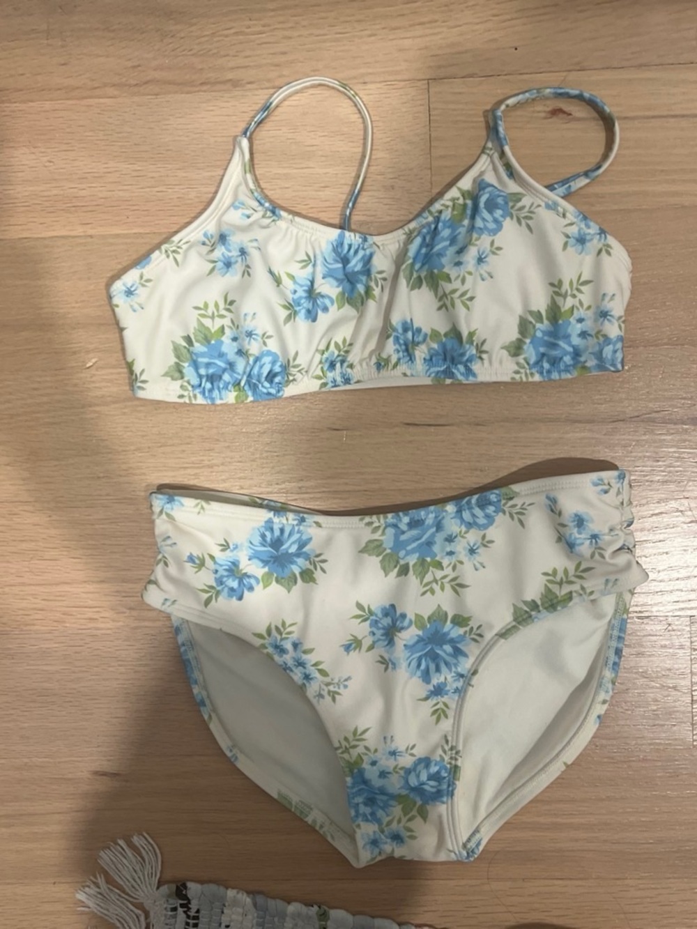 Target Cream Bikini Set with Blue Floral Print